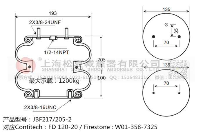 JBF217/205-2橡膠<a href='http://1l4lcs.cn/' target='_blank'><u>空氣彈簧</u></a>