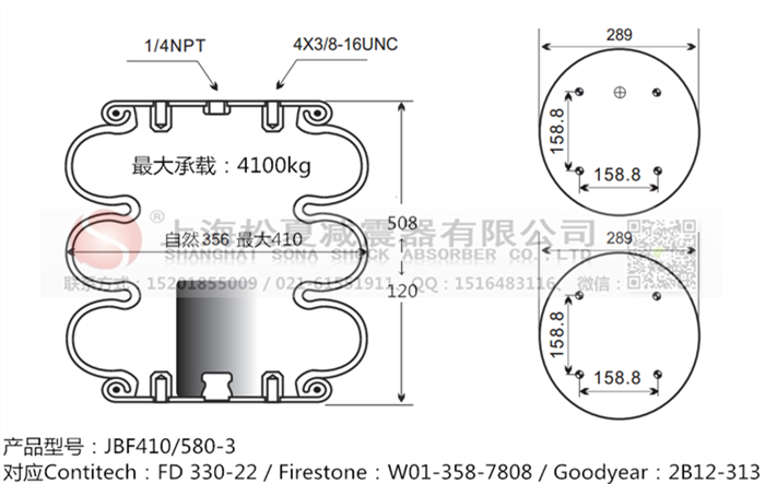 JBF410/580-3橡膠<a href='http://1l4lcs.cn/' target='_blank'><u>空氣彈簧</u></a>